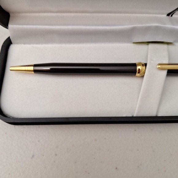 Vtg Reflections Fine Writing Instrument Pen Black And Gold In Original Gift Case - Picture 7 of 13